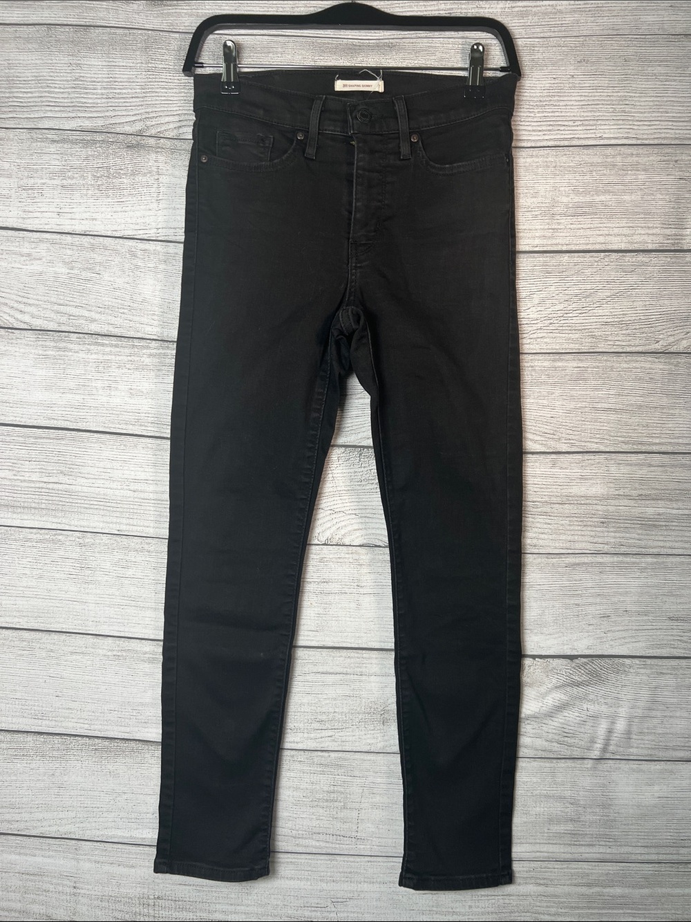 Levi’s 311 Shaping Skinny Jeans Women 27 Black Mid Rise Stretch W27 Classic Y2K